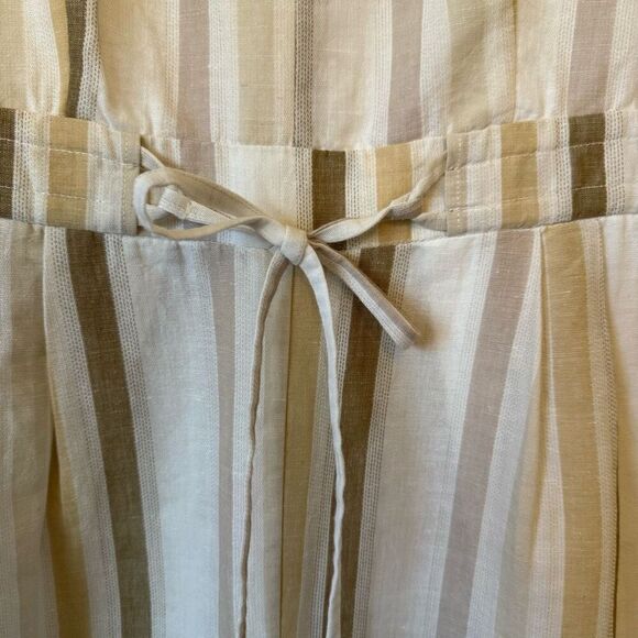 Greylin Lenox Ivory, Flax and Gray Linen Blend Wide Leg Jumpsuit Size S Coastal - Picture 9 of 16
